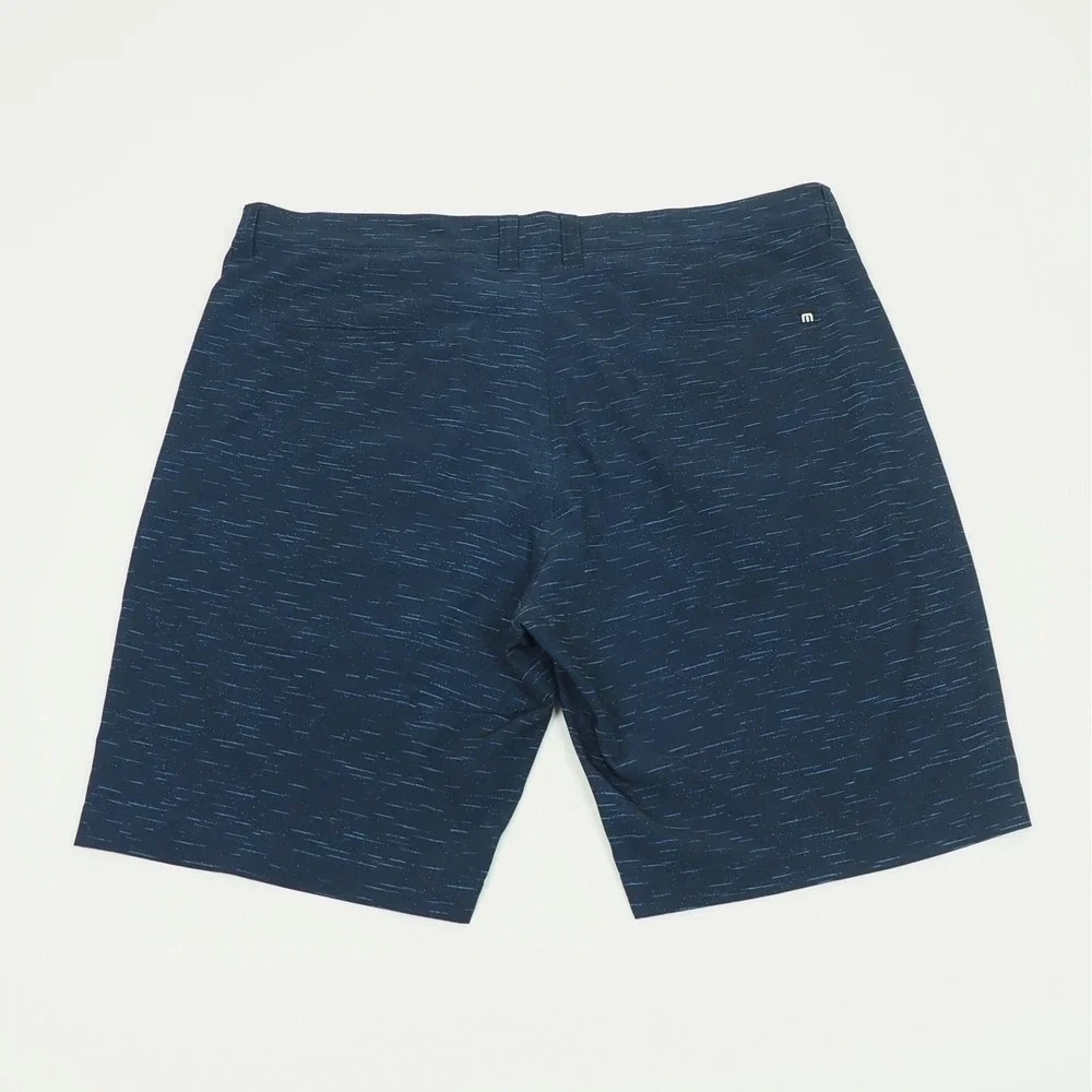 New Travis Mathew Solo Trip Hybrid Golf Chino Shorts Mens 38 Navy Blue Stretch